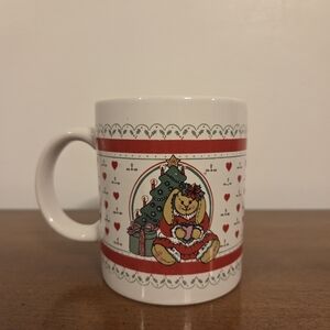 Festive Bunny Mug with Christmas Tree Design